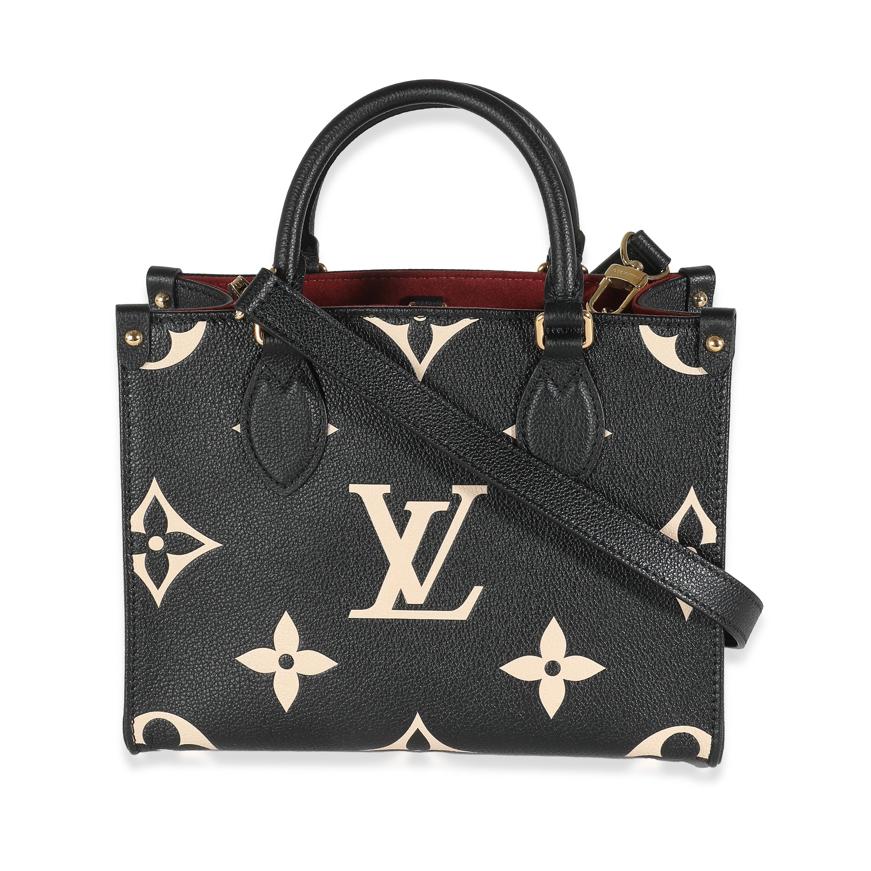 Louis Vuitton Beige Black Giant Monogram Empreinte Onthego PM
