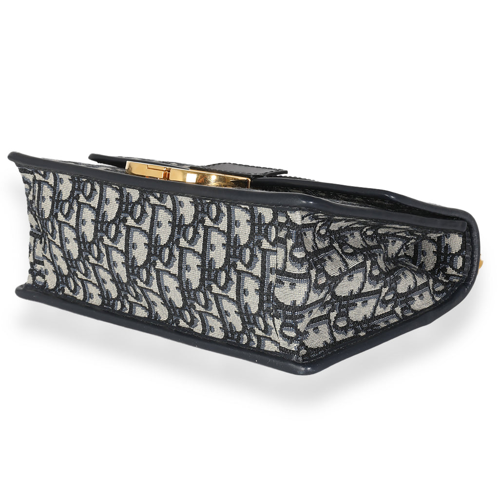 Christian Dior Navy Oblique Jacquard 30 Montaigne Chain Bag