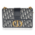 Christian Dior Navy Oblique Jacquard 30 Montaigne Chain Bag