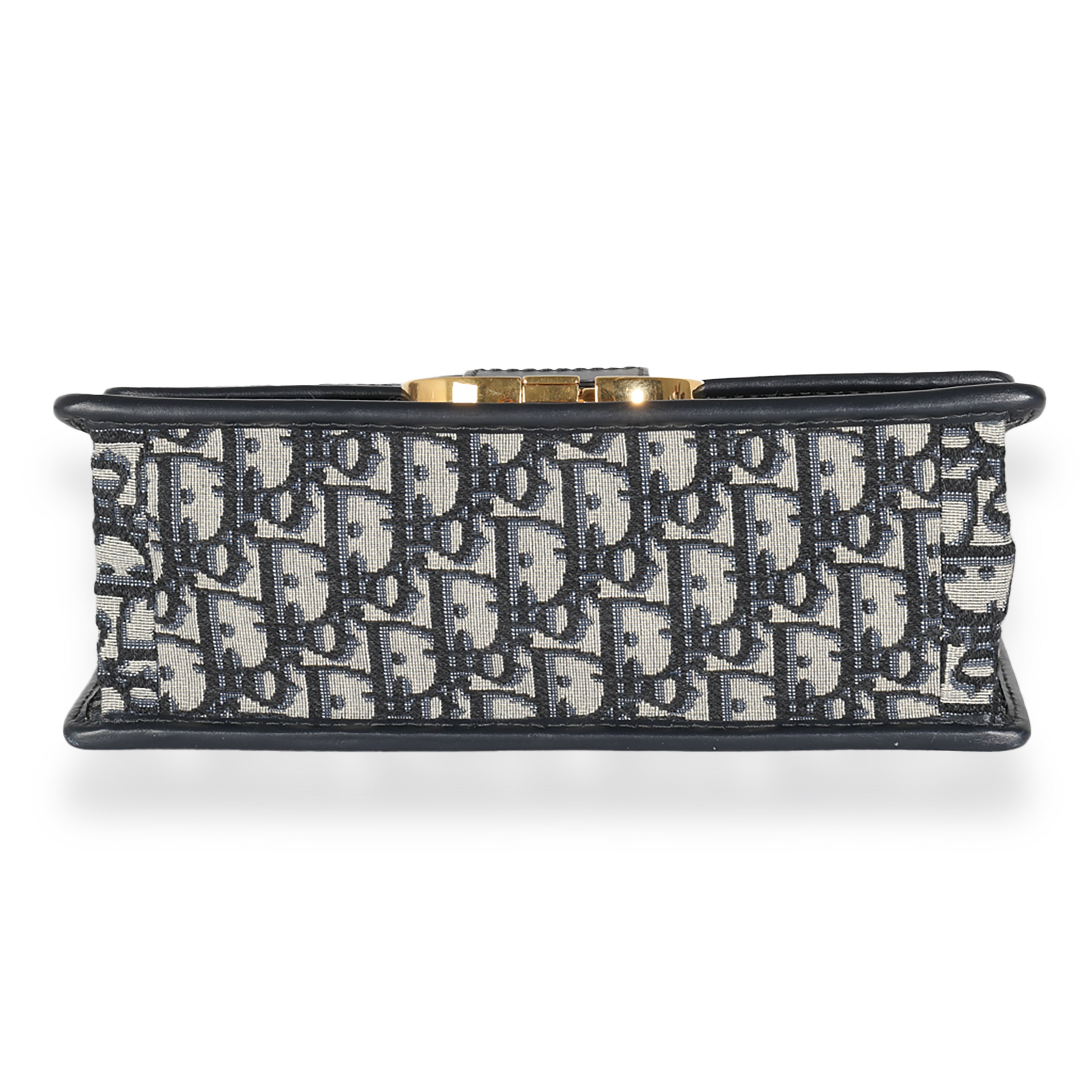 Christian Dior Navy Oblique Jacquard 30 Montaigne Chain Bag