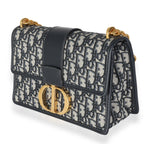 Christian Dior Navy Oblique Jacquard 30 Montaigne Chain Bag