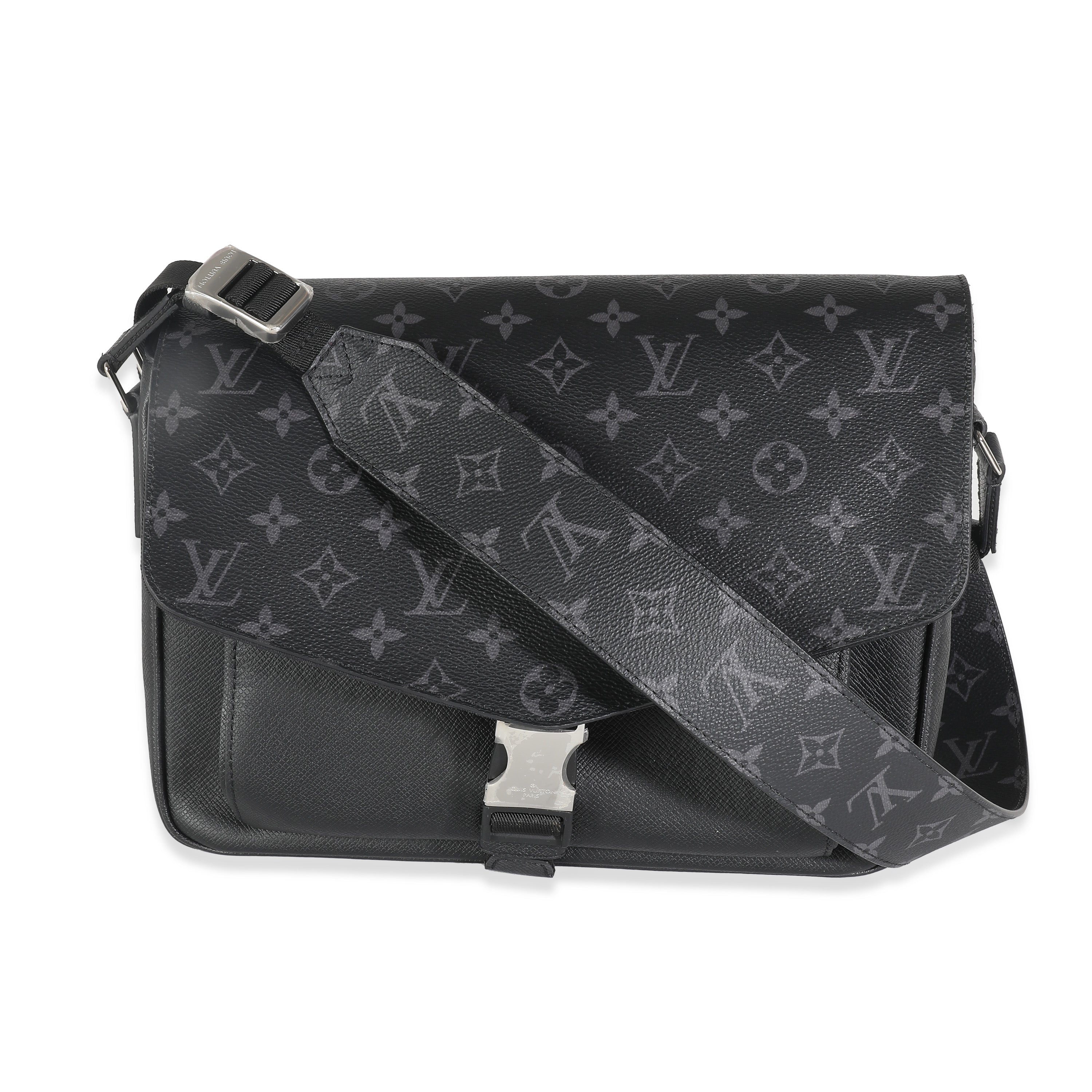 Louis Vuitton Black Taigarama Monogram Eclipse Outdoor Flap Messenger