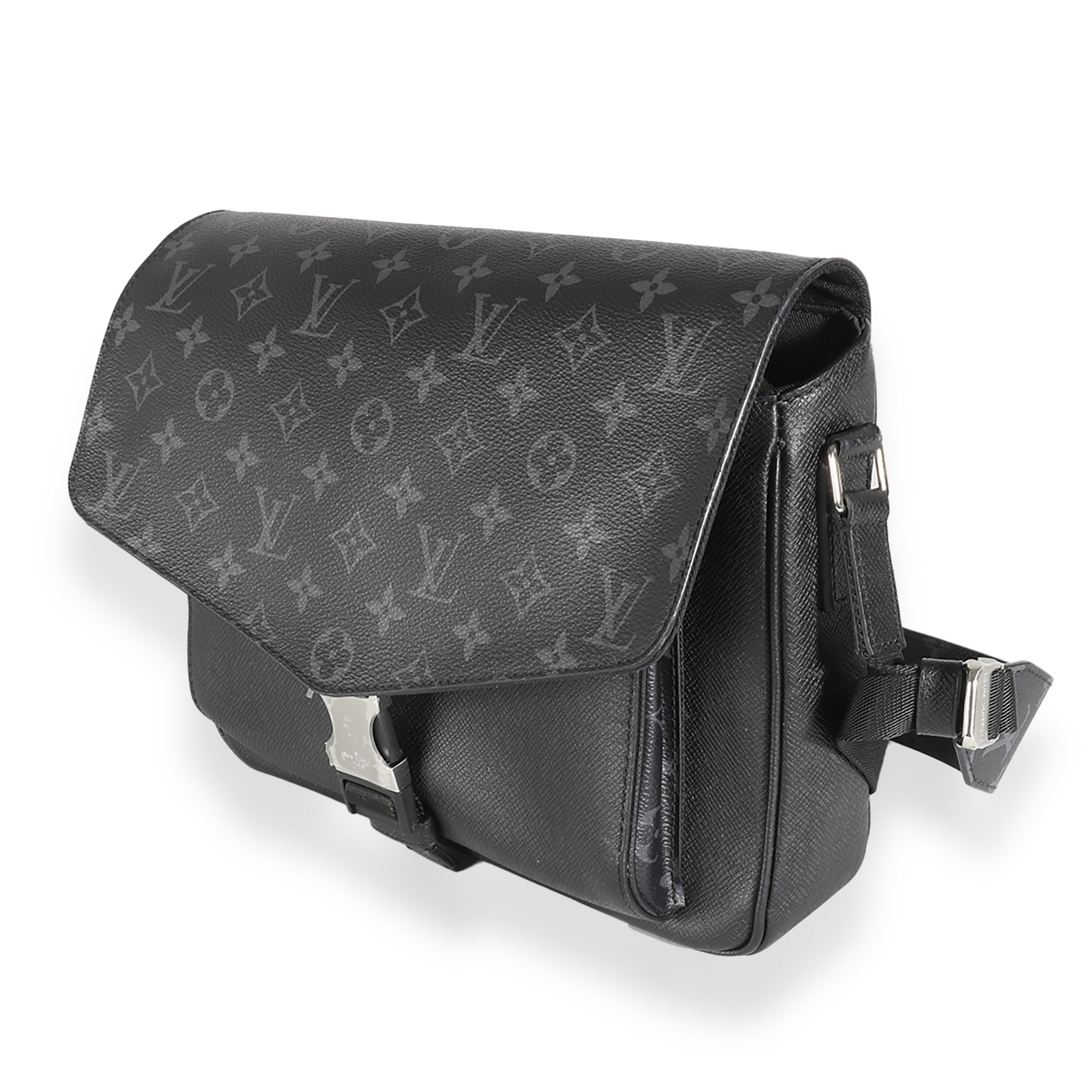 Louis Vuitton Black Taigarama Monogram Eclipse Outdoor Flap Messenger