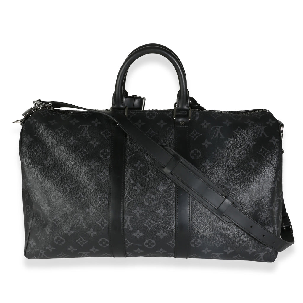 Louis Vuitton Monogram Eclipse Canvas Keepall Bandouliere 45