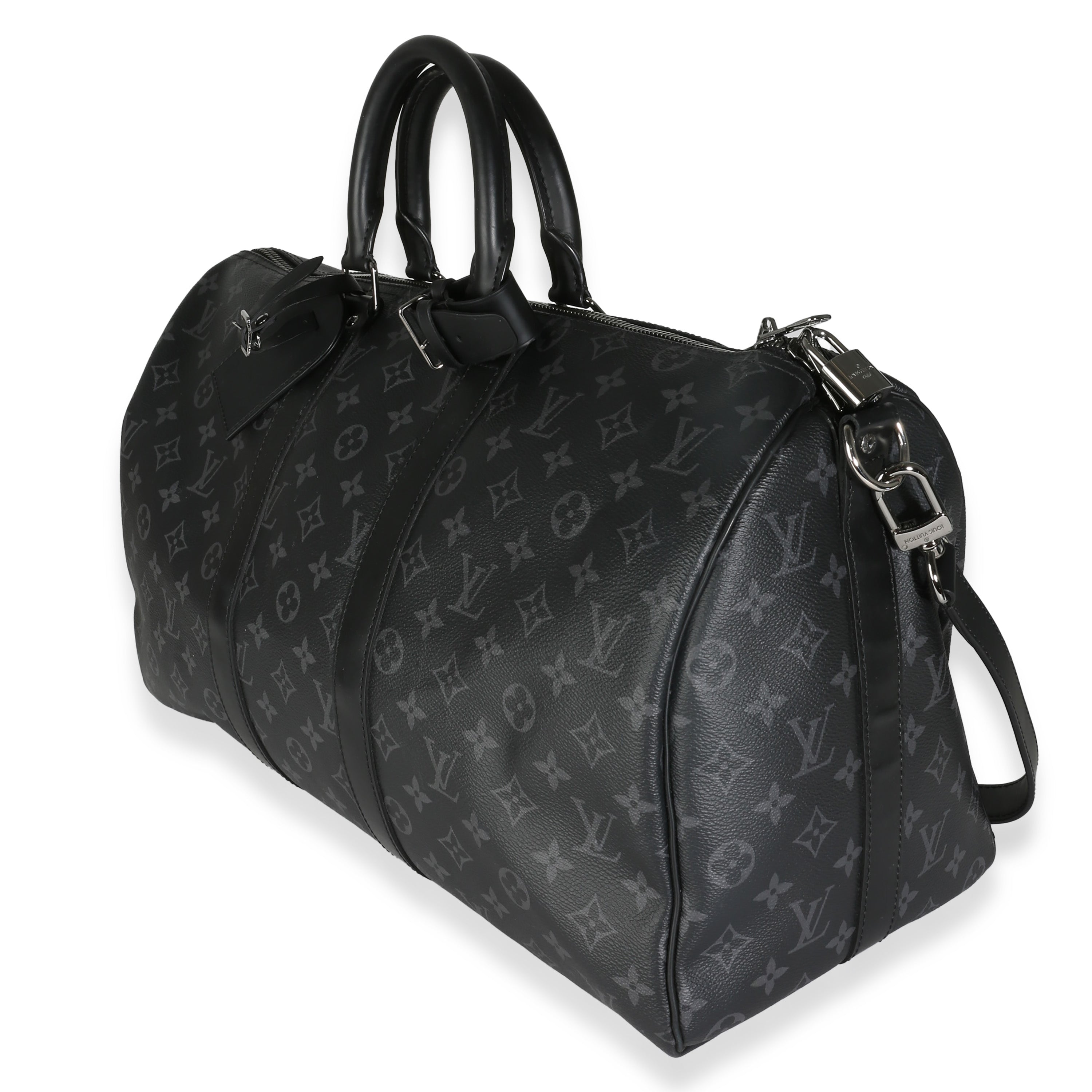 Louis Vuitton Monogram Eclipse Canvas Keepall Bandouliere 45