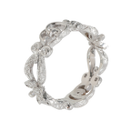 Gucci White Gold Diamond Flora GG Ring