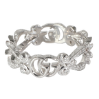 Gucci White Gold Diamond Flora GG Ring