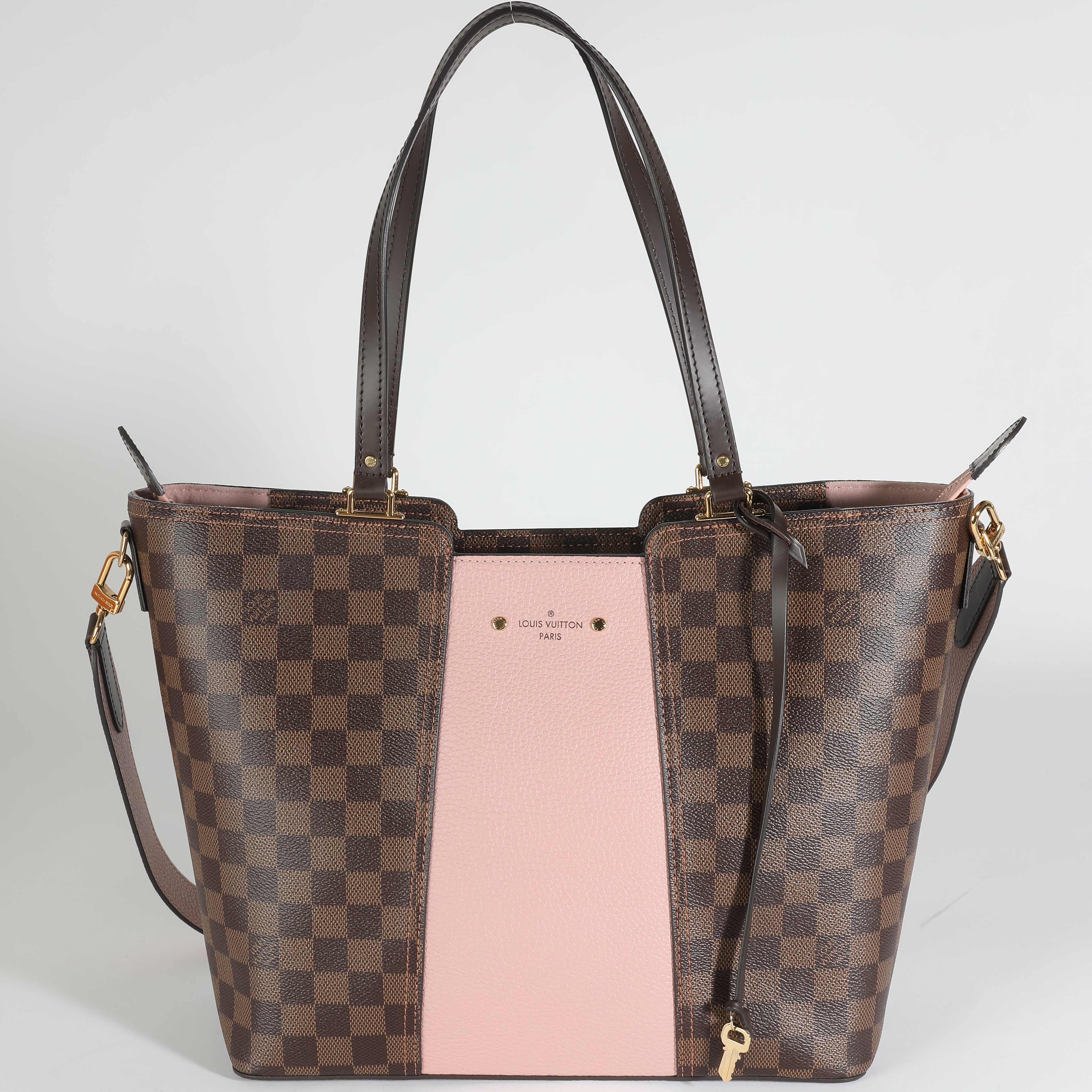 Louis Vuitton Magnolia Taurillon Damier Ebene Canvas Jersey Tote