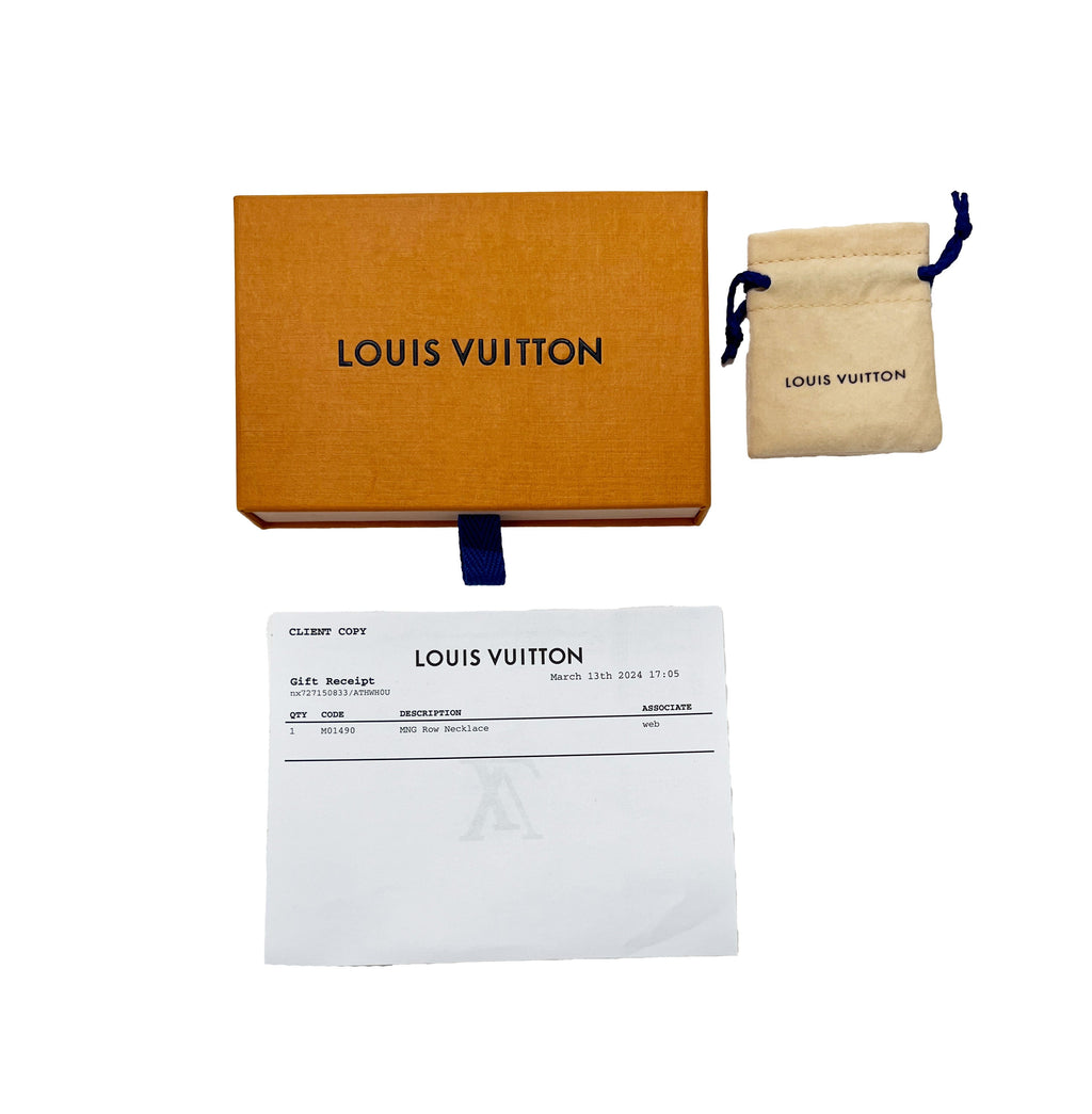 Louis Vuitton Silver Tone Louis Vuitton Monogram Row Necklace