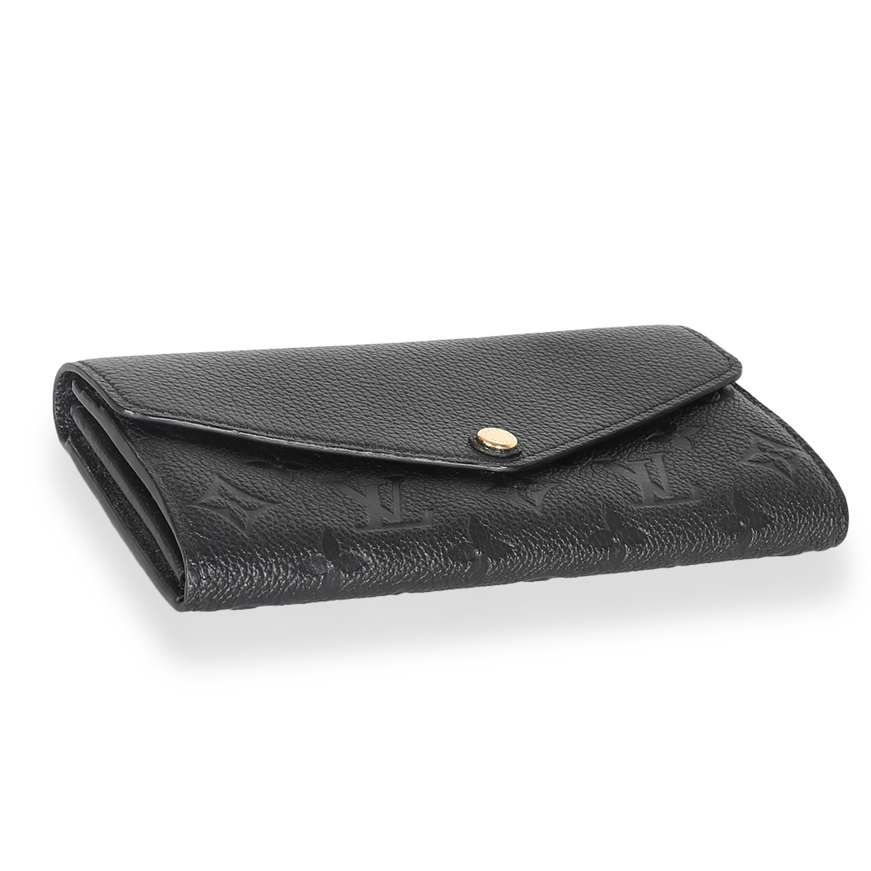 Louis Vuitton Black Monogram Empreinte Sarah Wallet