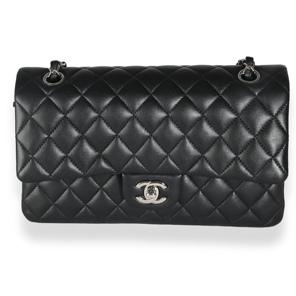 Chanel Black Quilted Lambskin Medium Classic Double Flap Bag