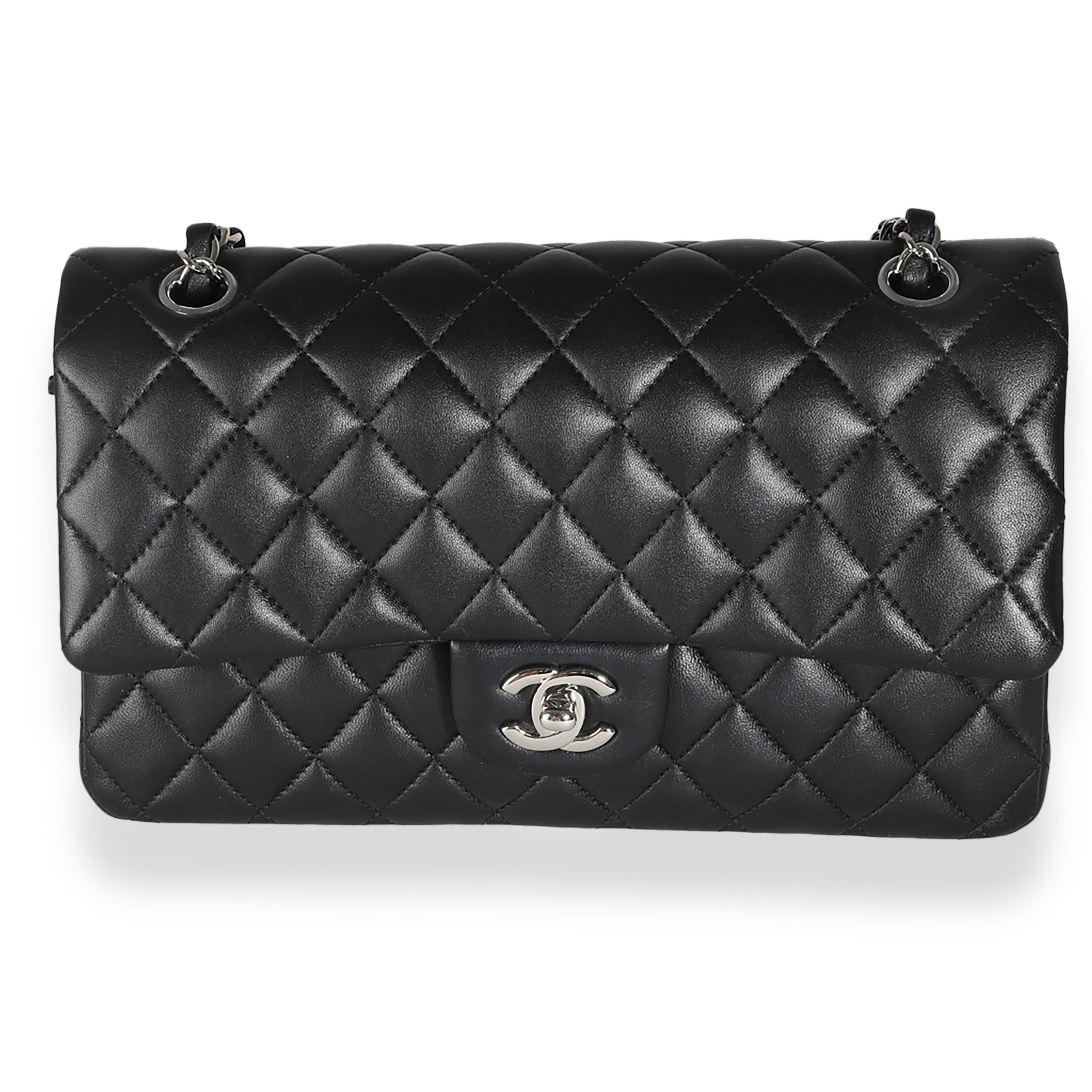 Chanel Black Quilted Lambskin Medium Classic Double Flap Bag