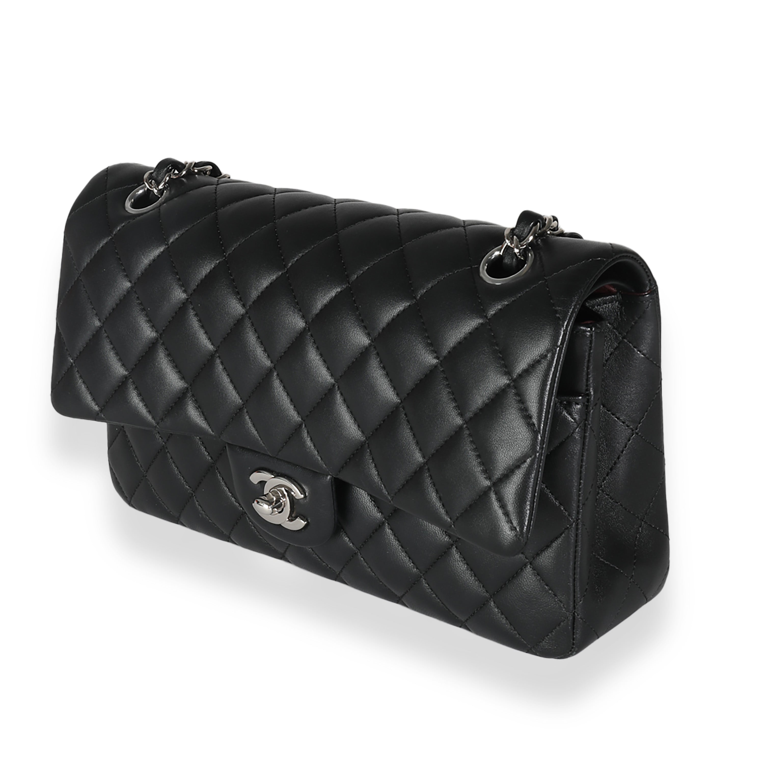 Chanel Black Quilted Lambskin Medium Classic Double Flap Bag