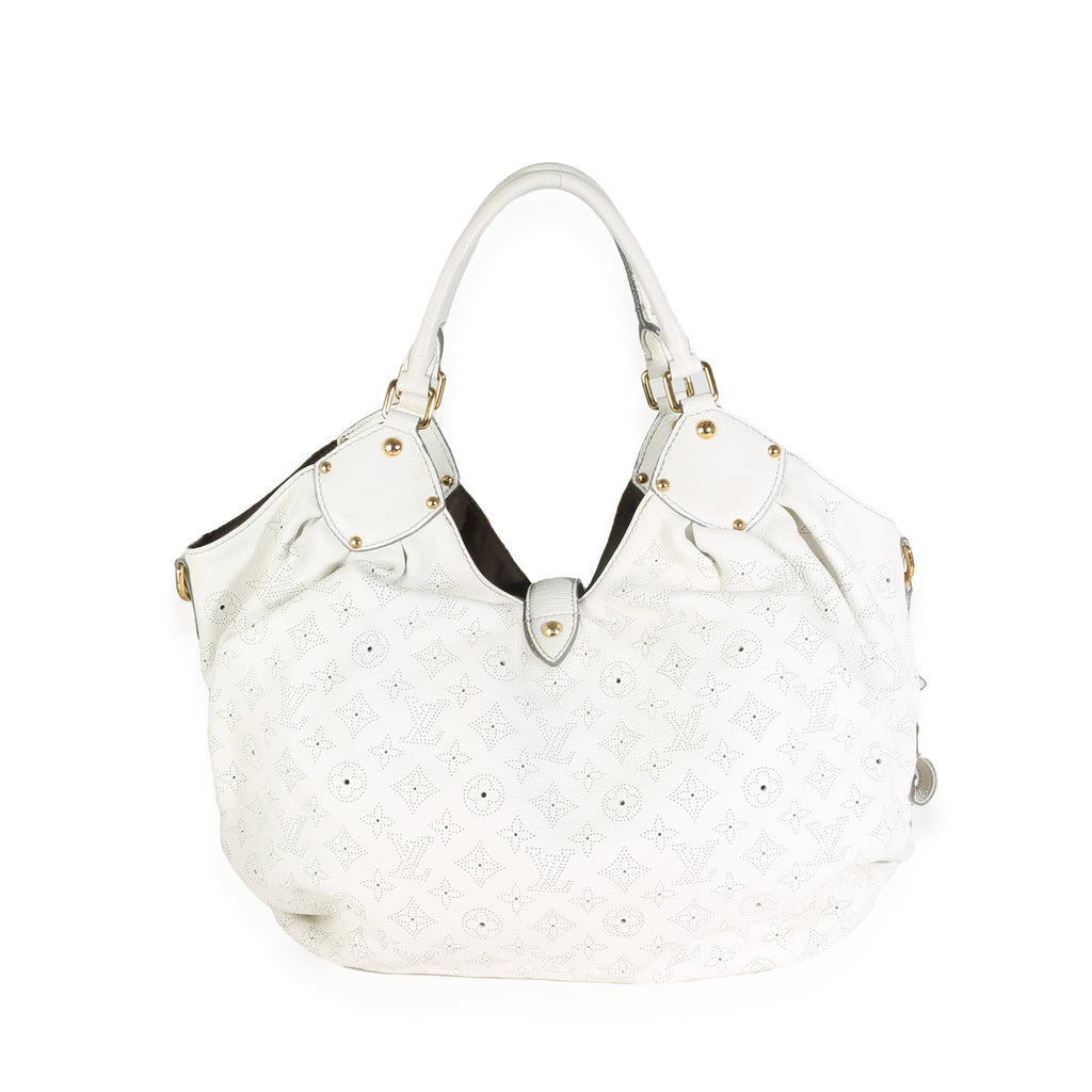 Louis Vuitton White Monogram Mahina XL Hobo