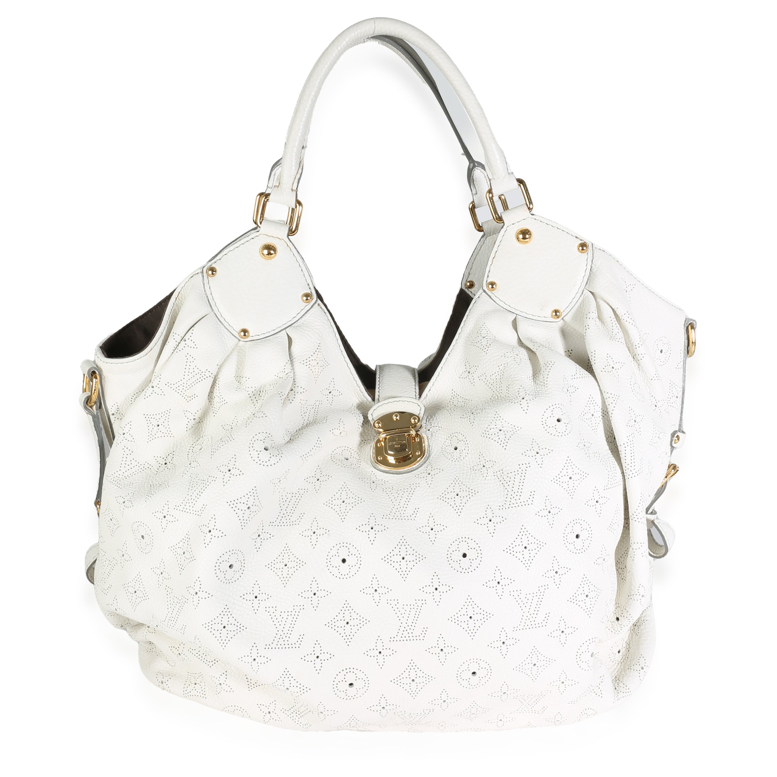 Louis Vuitton White Monogram Mahina XL Hobo