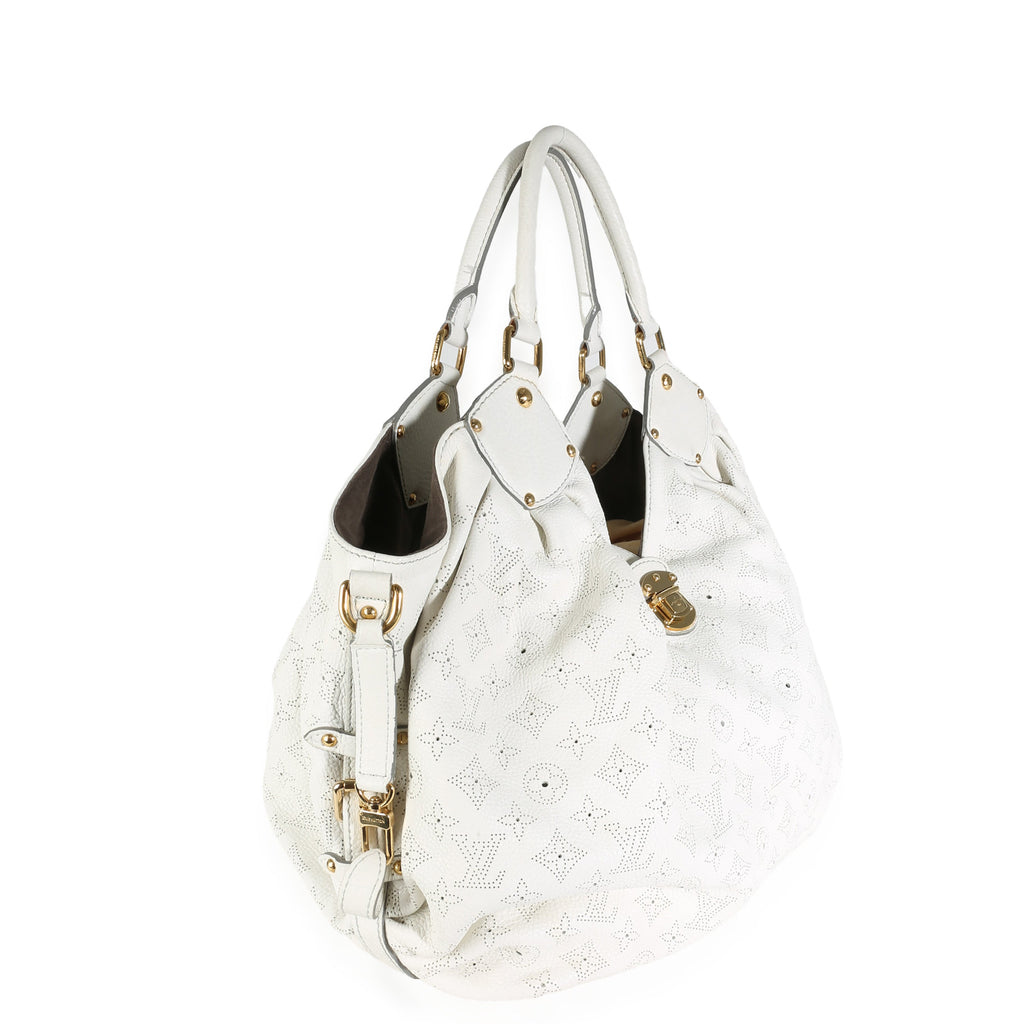 Louis Vuitton White Monogram Mahina XL Hobo