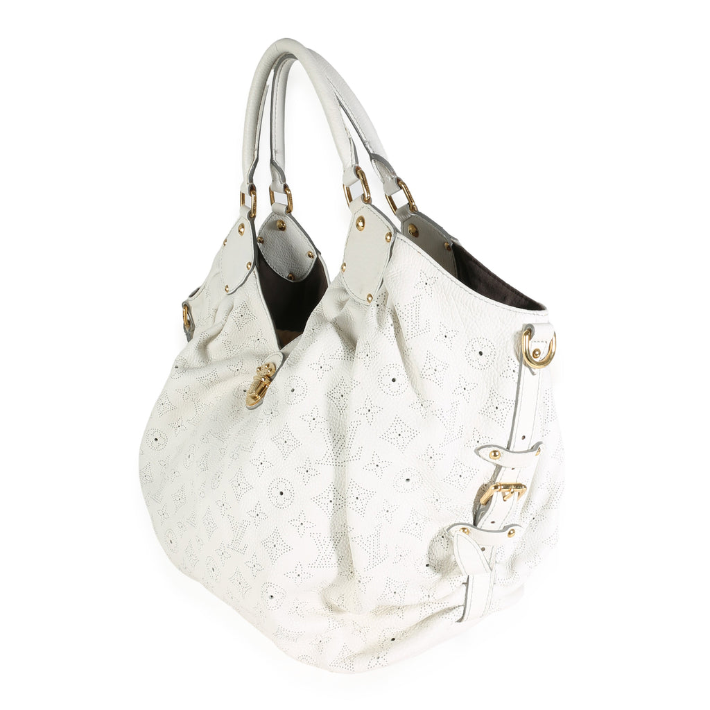 Louis Vuitton White Monogram Mahina XL Hobo