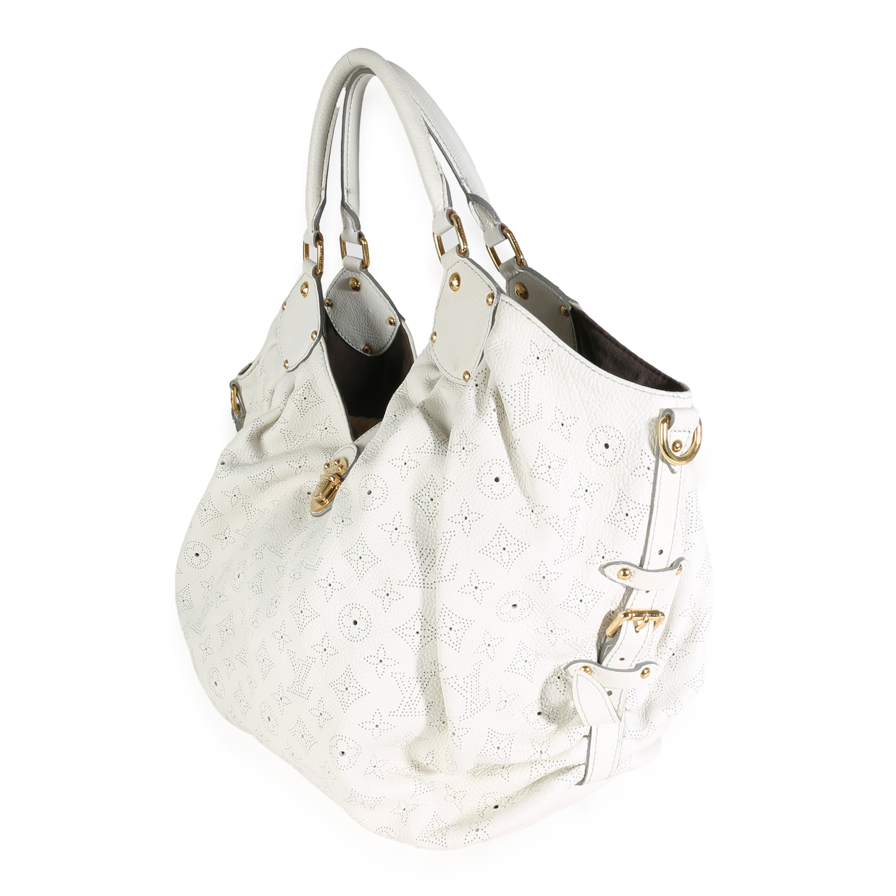 Louis Vuitton White Monogram Mahina XL Hobo