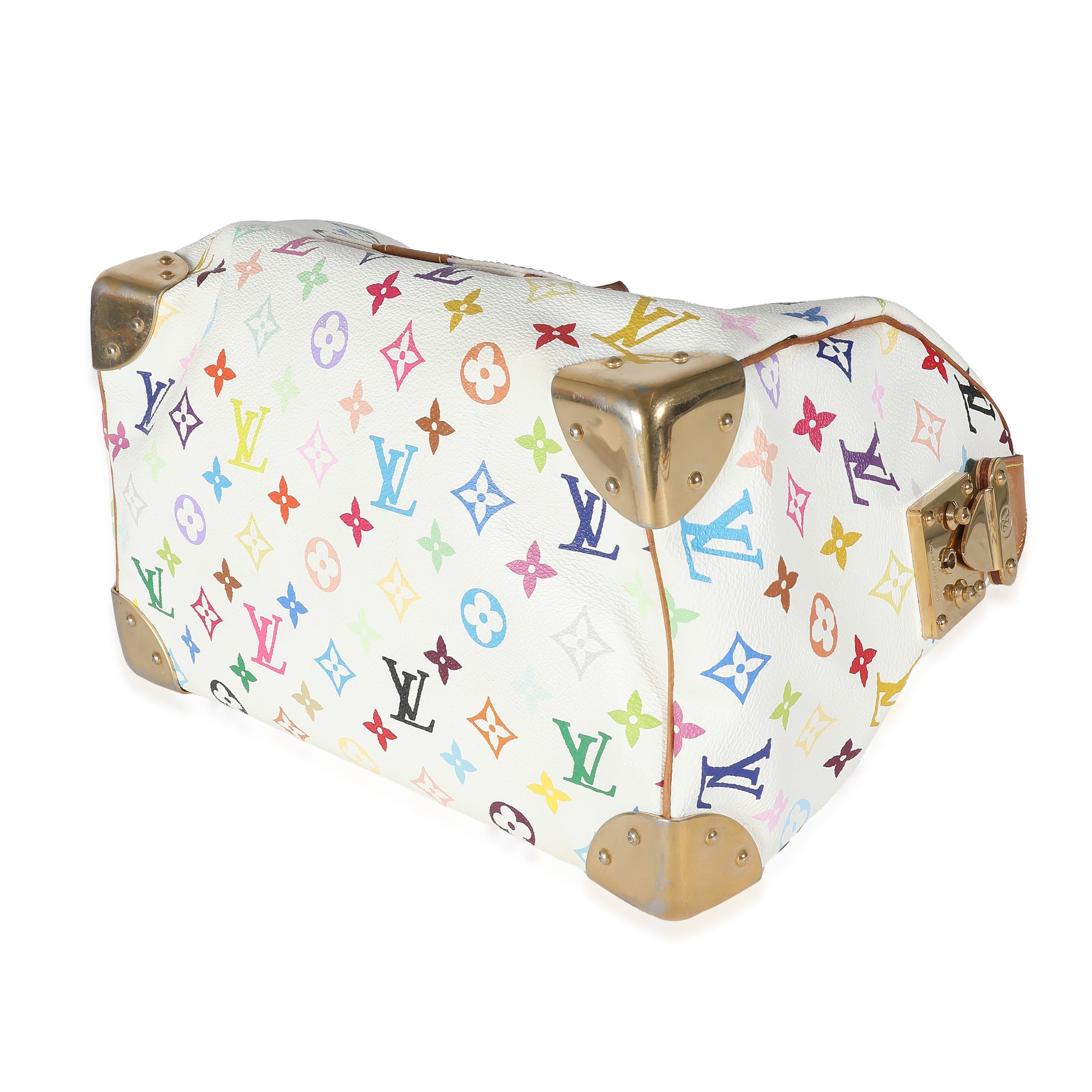 Louis Vuitton White Multicolor Monogram Canvas Speedy 30