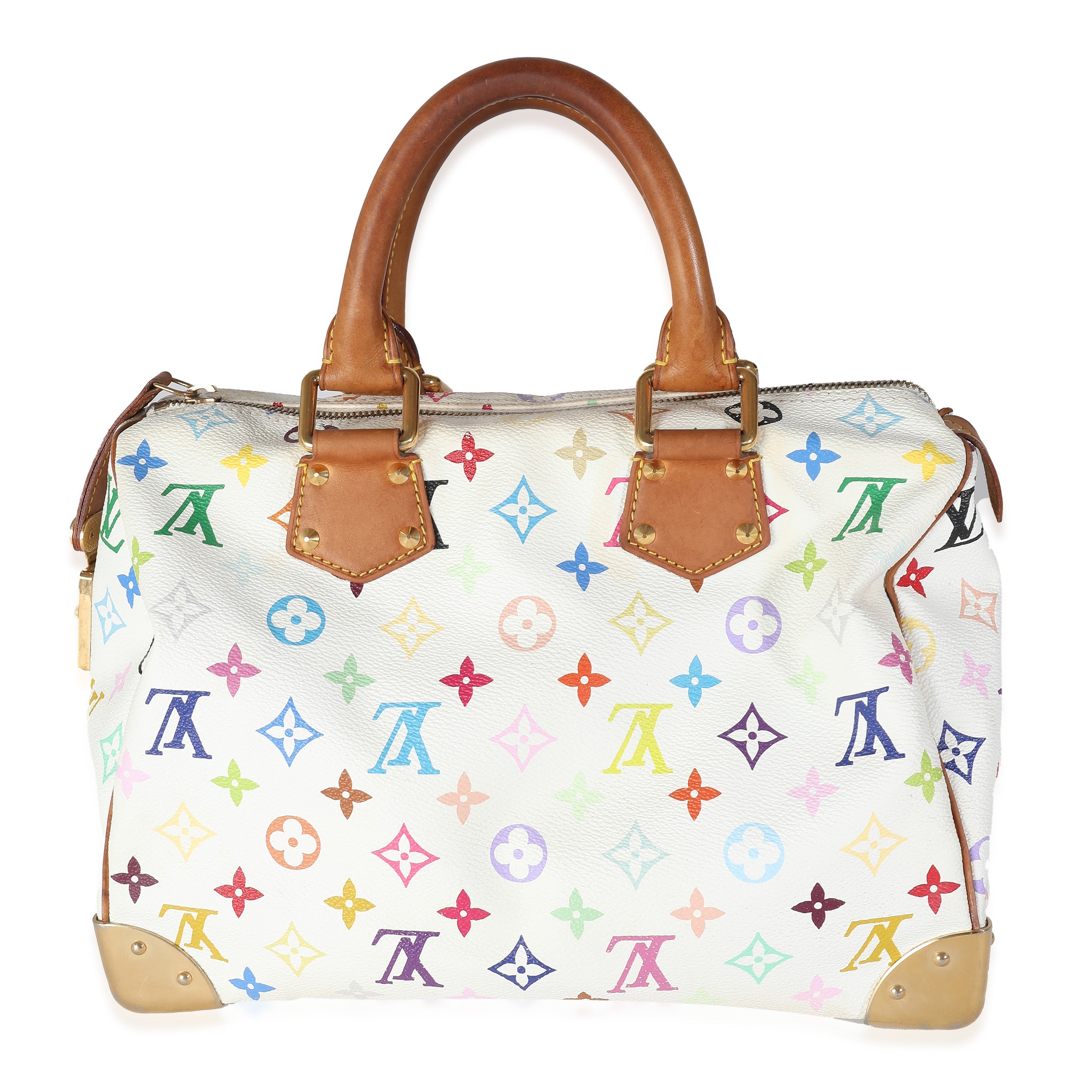 Louis Vuitton White Multicolor Monogram Canvas Speedy 30