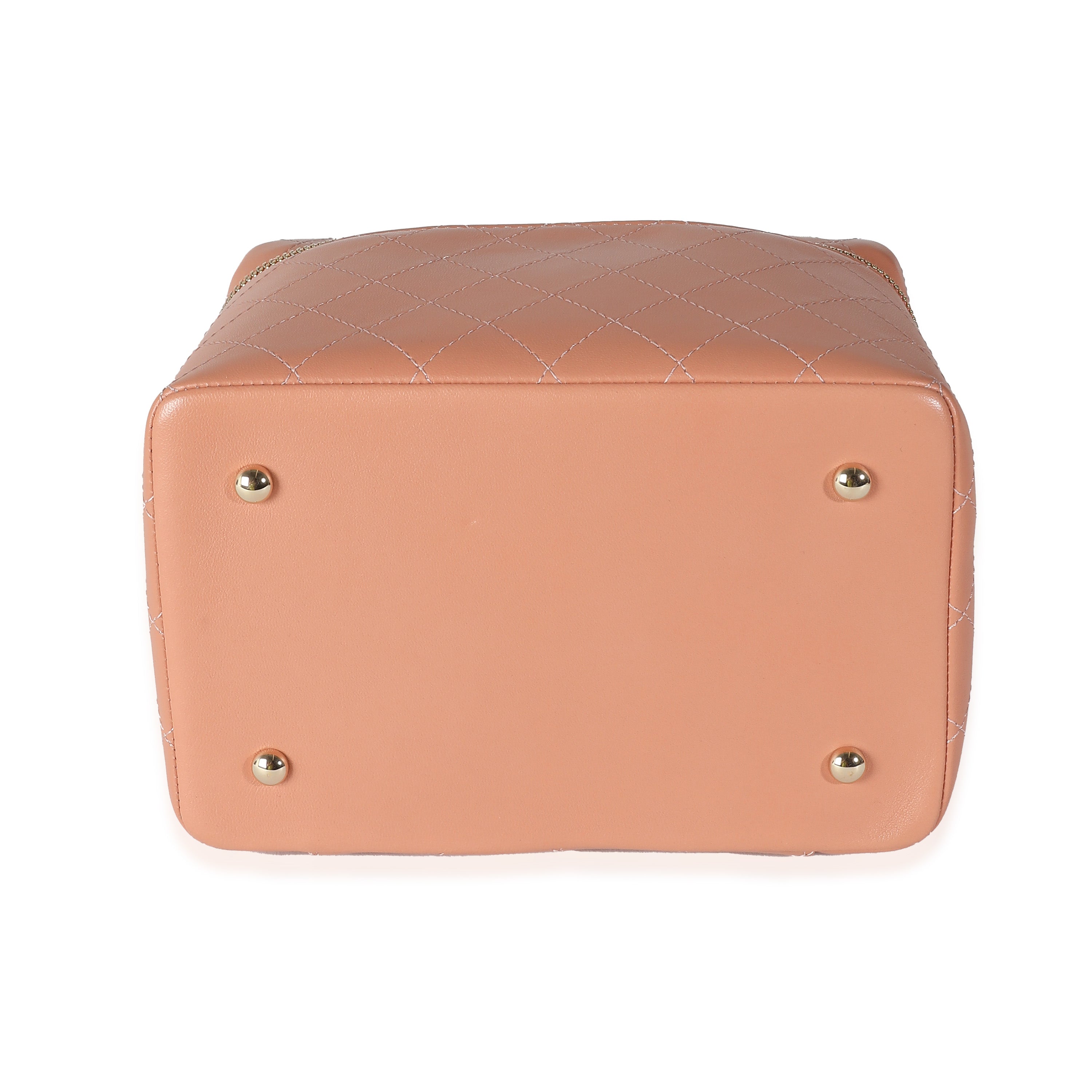 Chanel Pink Quilted Lambskin Knock On Wood Vanity Case