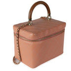 Chanel Pink Quilted Lambskin Knock On Wood Vanity Case