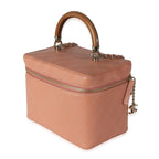 Chanel Pink Quilted Lambskin Knock On Wood Vanity Case