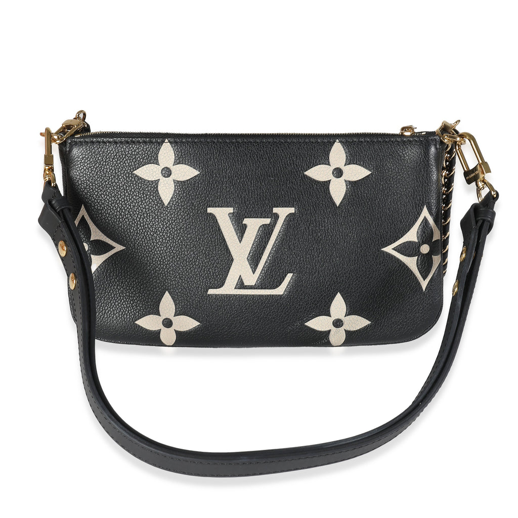 Louis Vuitton Beige Black Monogram Empreinte Multi Pochette Accessoires