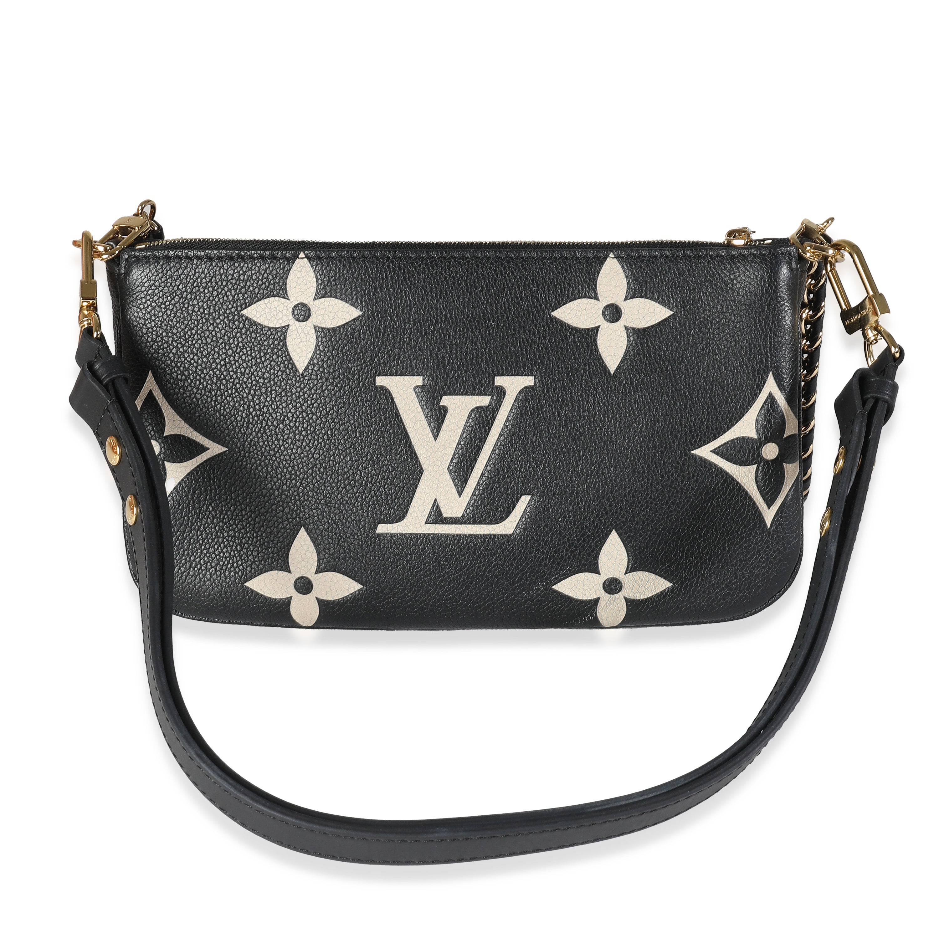 Louis Vuitton Beige Black Monogram Empreinte Multi Pochette Accessoires