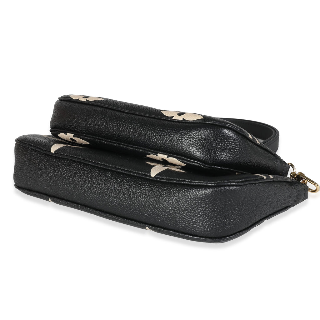 Louis Vuitton Beige Black Monogram Empreinte Multi Pochette Accessoires