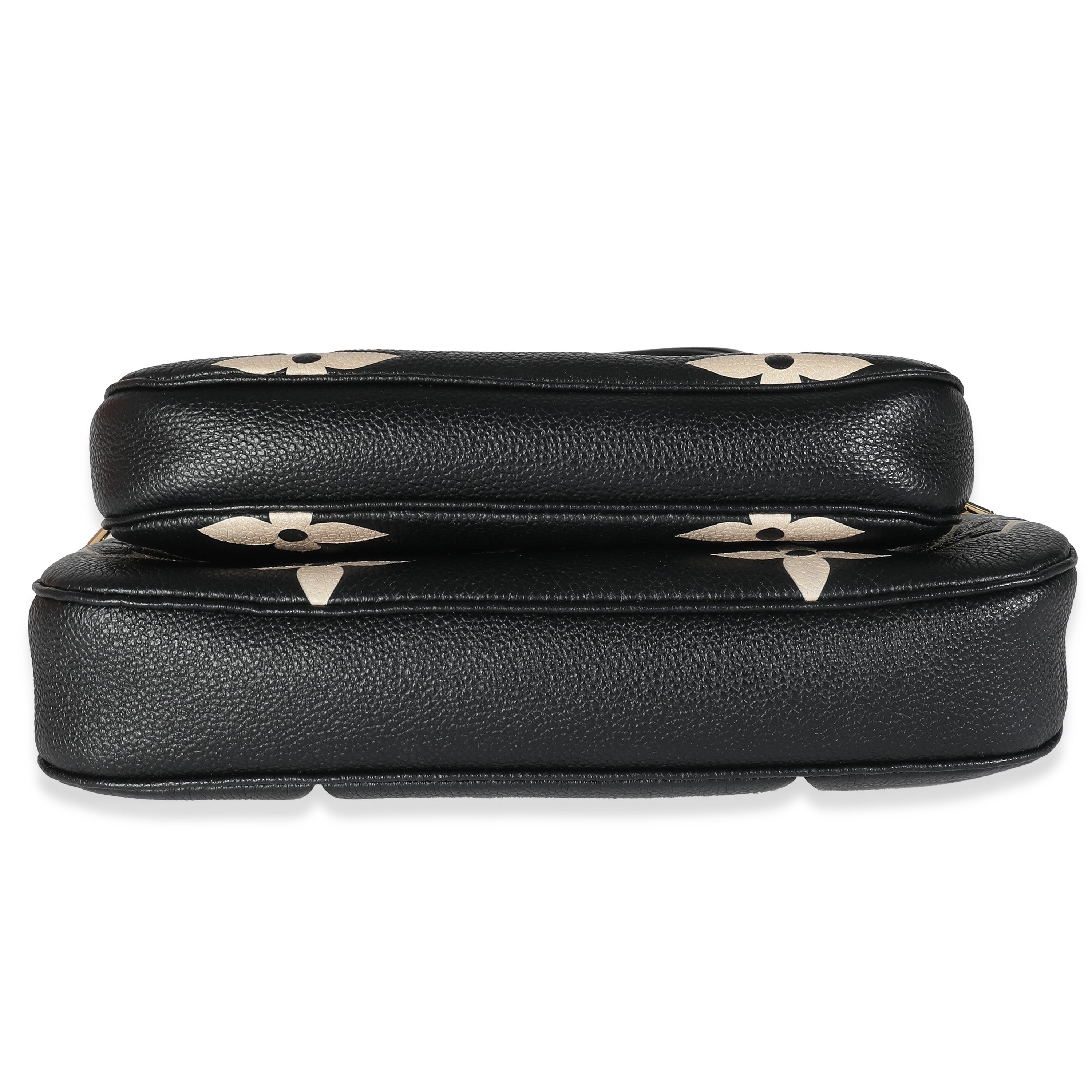 Louis Vuitton Beige Black Monogram Empreinte Multi Pochette Accessoires