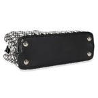 Louis Vuitton Black White Woven Calfskin Tressage Capucines BB
