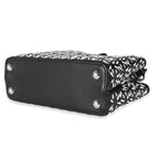 Louis Vuitton Black White Woven Calfskin Tressage Capucines BB