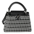 Louis Vuitton Black White Woven Calfskin Tressage Capucines BB
