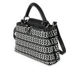 Louis Vuitton Black White Woven Calfskin Tressage Capucines BB