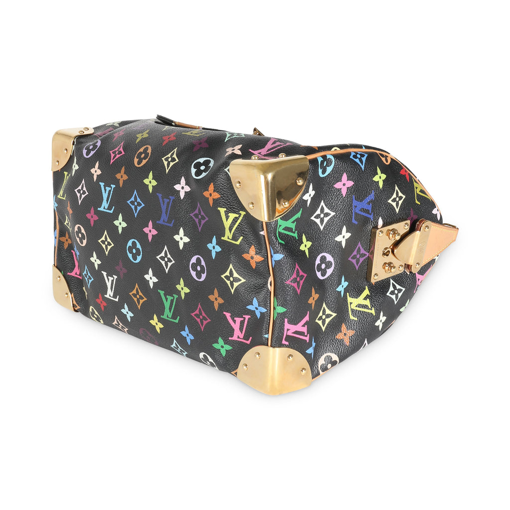 Louis Vuitton Black Multicolor Canvas Speedy 30