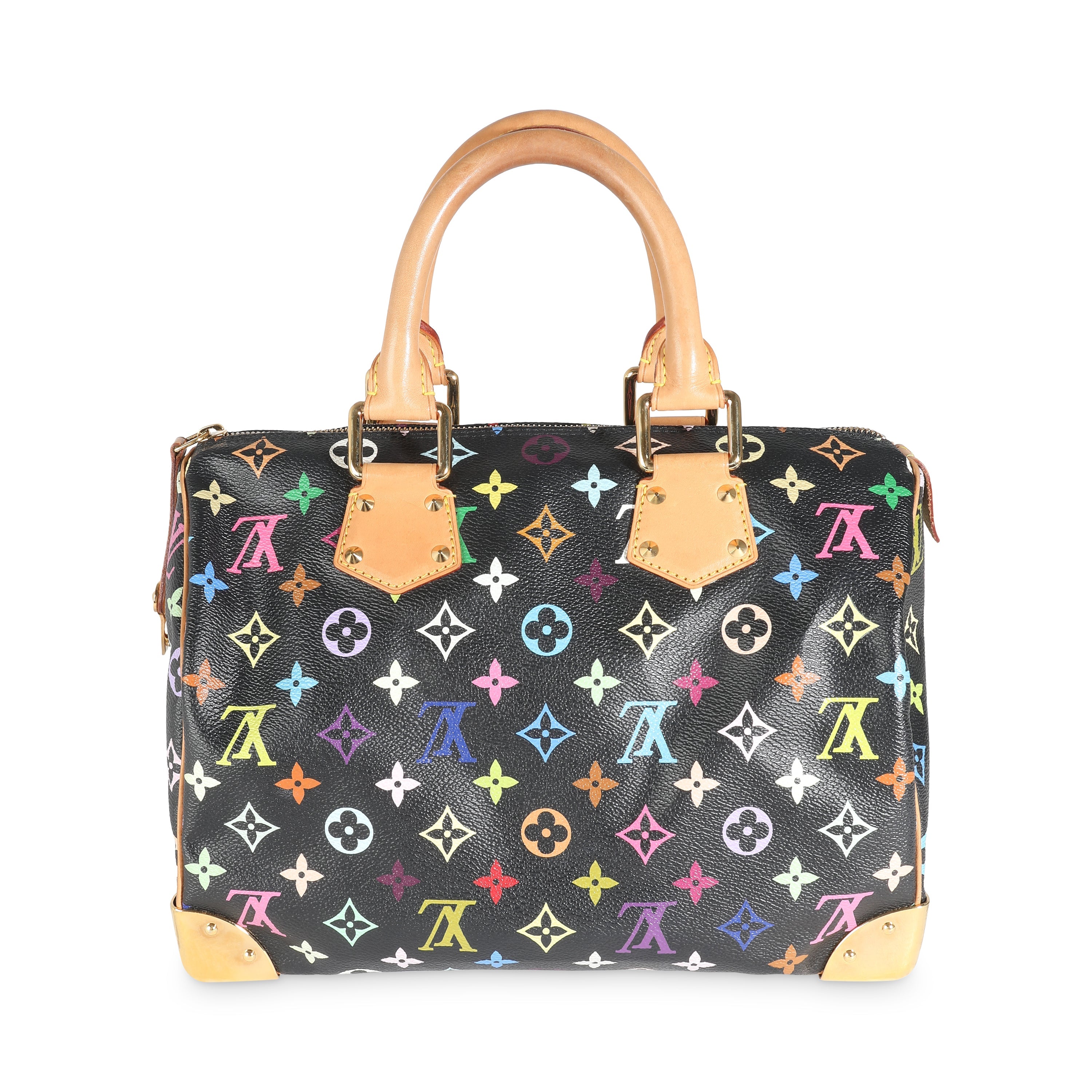 Louis Vuitton Black Multicolor Canvas Speedy 30