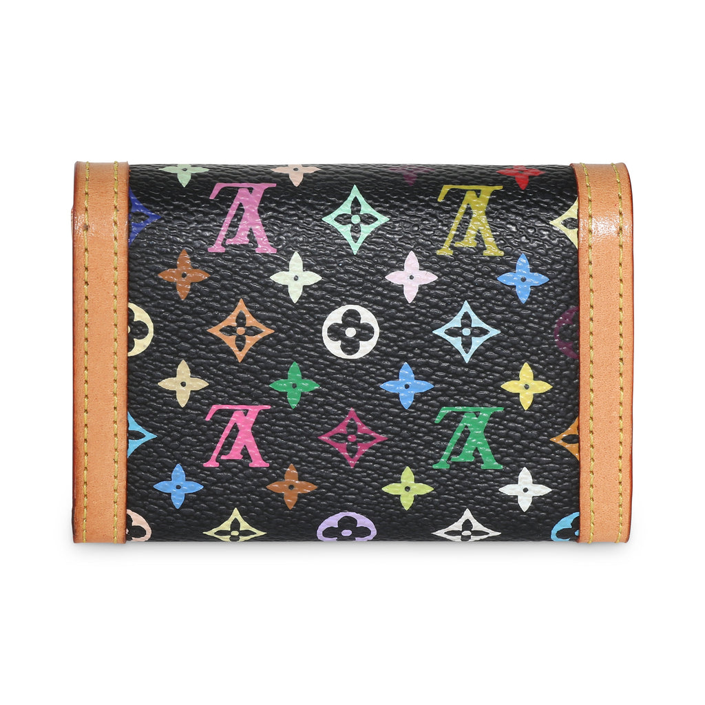 Louis Vuitton Black Multicolor Canvas Porte Monnaie Plat Coin Purse