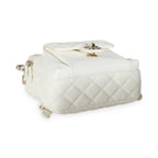 Chanel White Quilted Caviar Small CC Day Backpack Handbag