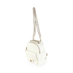Chanel White Quilted Caviar Small CC Day Backpack Handbag