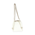 Chanel White Quilted Caviar Small CC Day Backpack Handbag