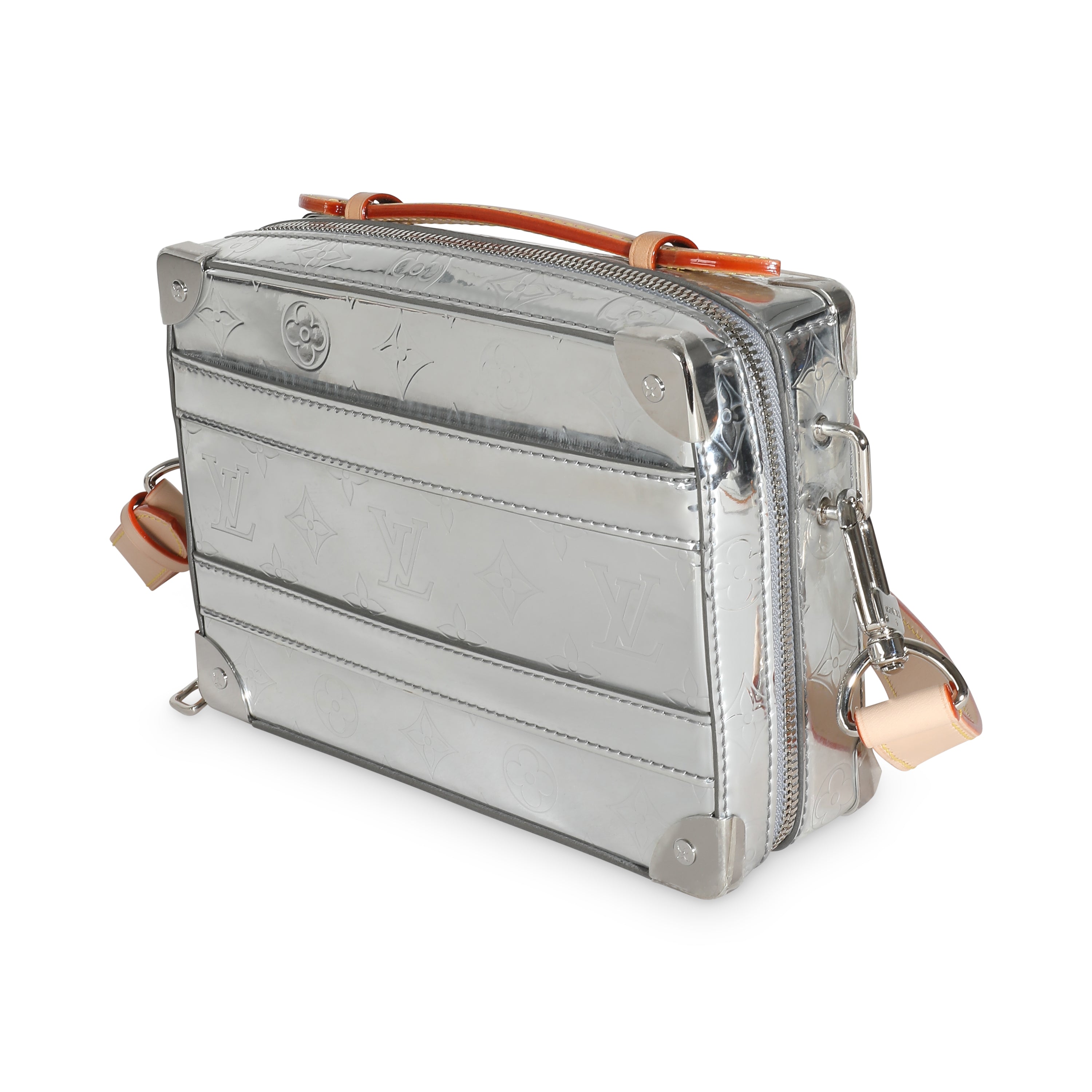 Louis Vuitton Silver Monogram Mirror Vinyl Handle Trunk