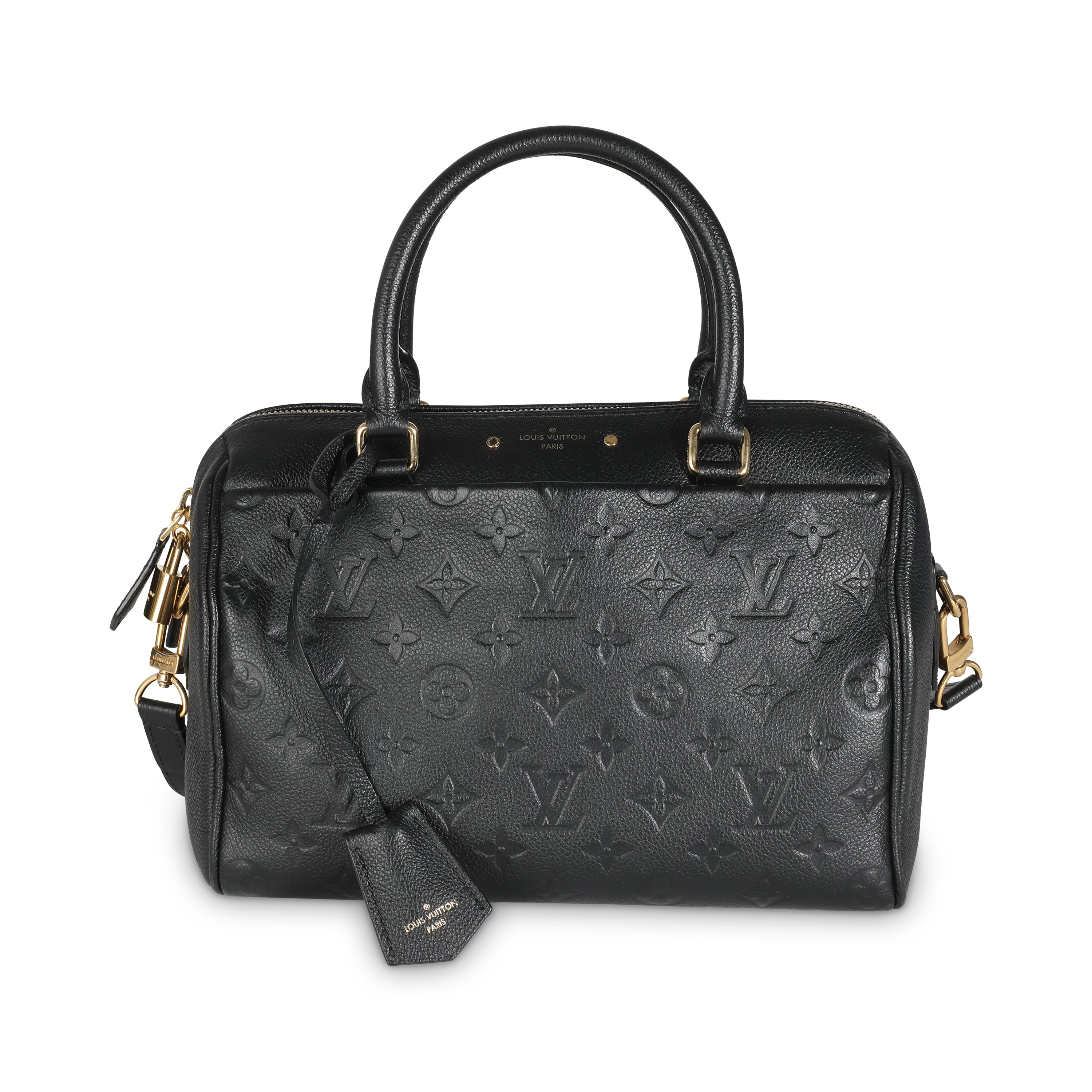 Louis Vuitton Black Monogram Empreinte Speedy Bandouliere 25