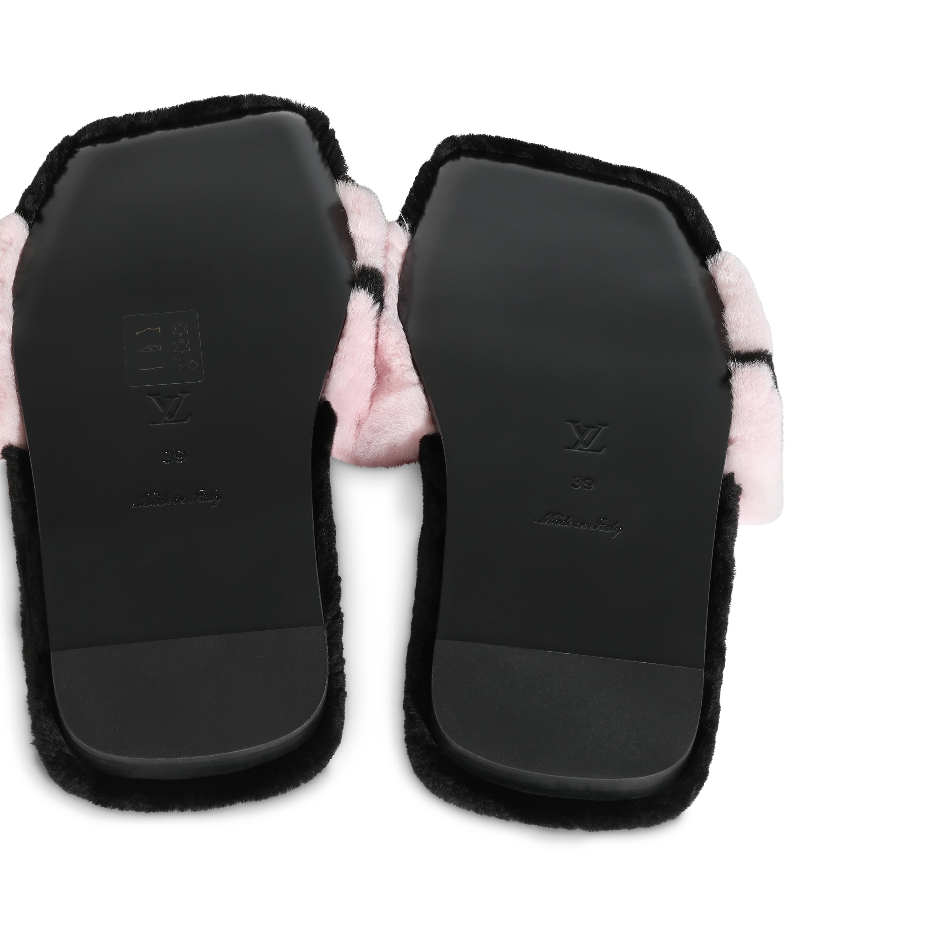Louis Vuitton Black Pink Mink Fay Flat Mule 39