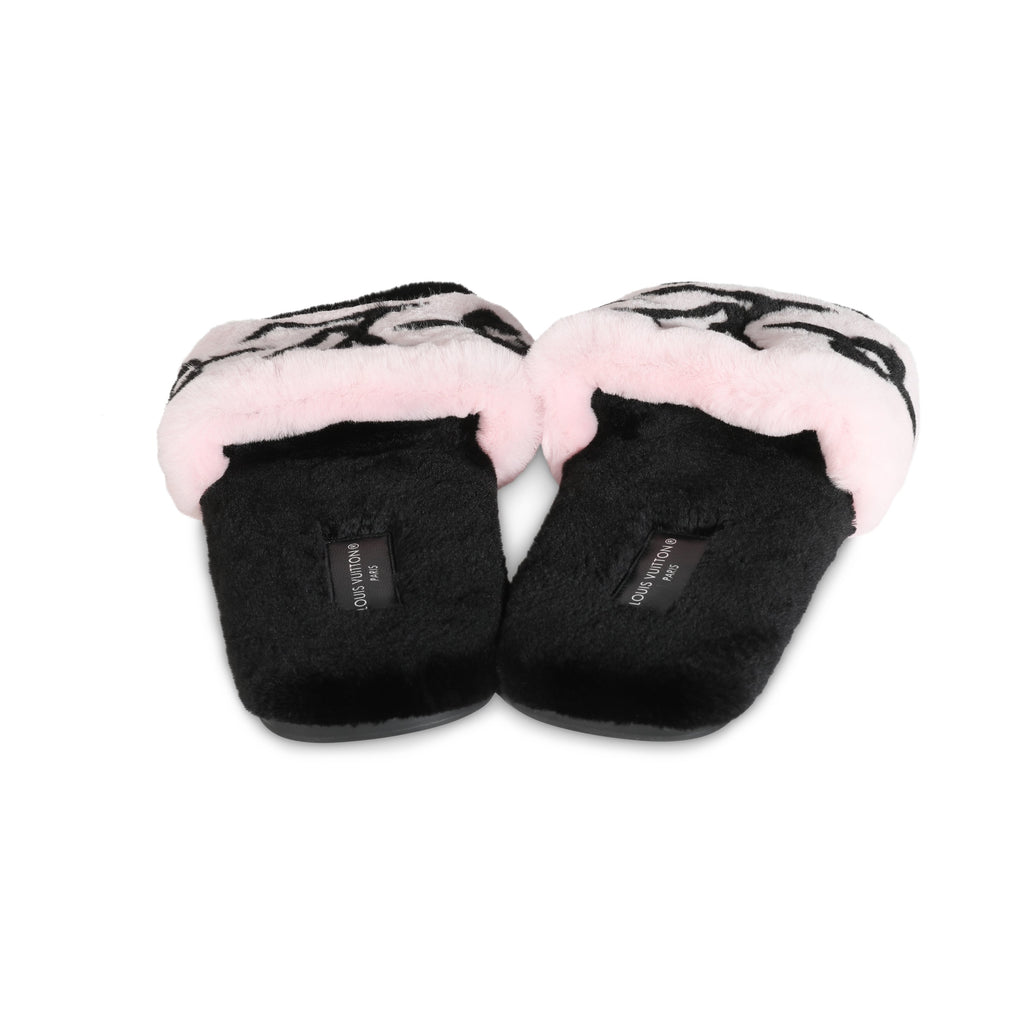 Louis Vuitton Black Pink Mink Fay Flat Mule 39
