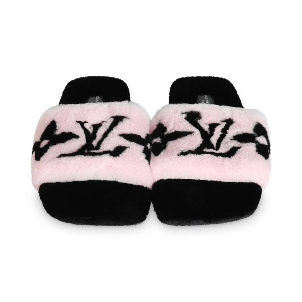 Louis Vuitton Black Pink Mink Fay Flat Mule 39