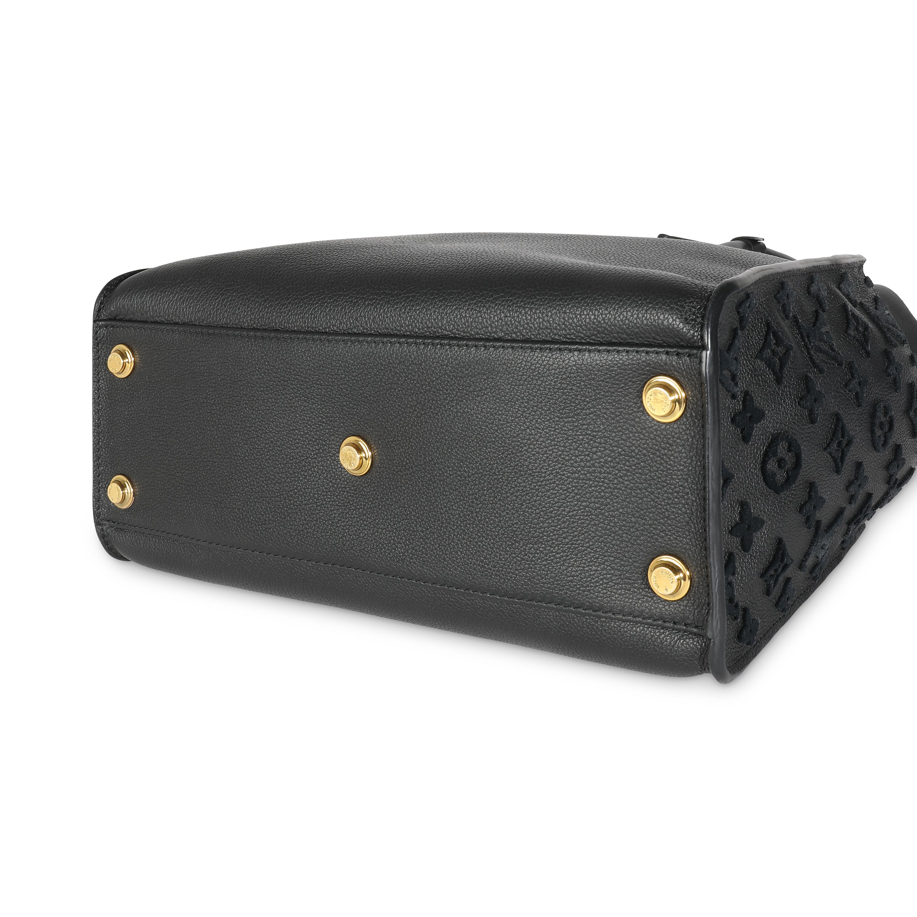 Louis Vuitton Black Calfskin Tufted Monogram On My Side