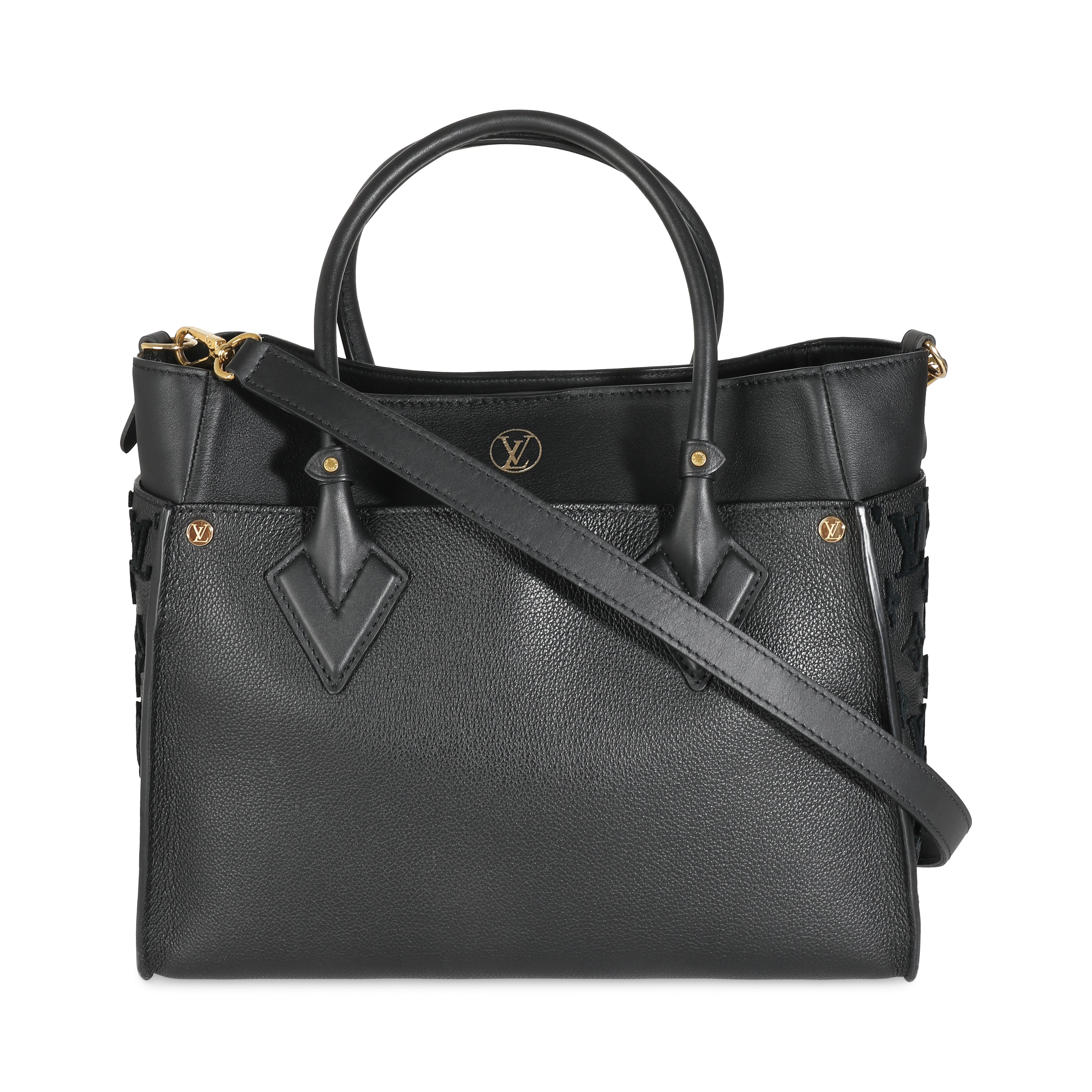 Louis Vuitton Black Calfskin Tufted Monogram On My Side