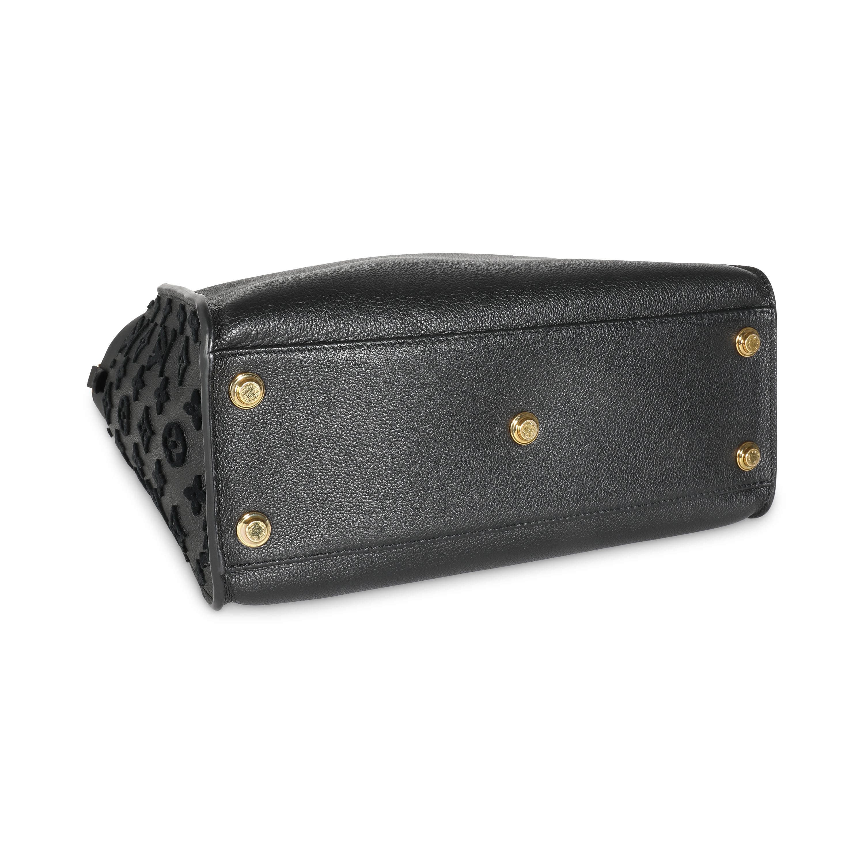 Louis Vuitton Black Calfskin Tufted Monogram On My Side