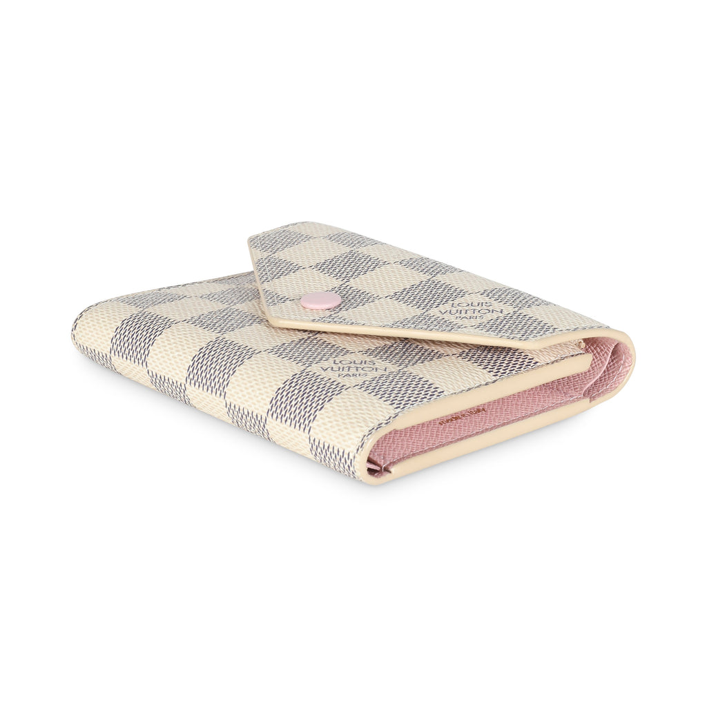 Louis Vuitton Rose Ballerine Damier Azur Canvas Victorine Wallet